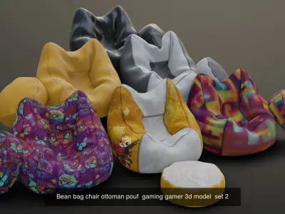 Gaming bean bag chair pouf ottoman collection