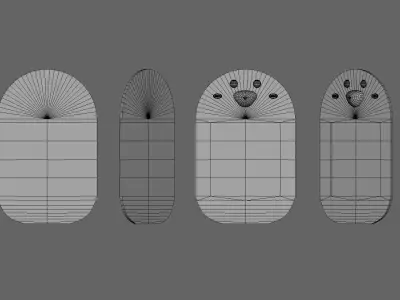 Cartoon Penguin Frame Low-poly 3D model