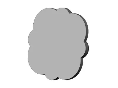 Rounded square scroll eternity floral ornament rosette carving 3D print model