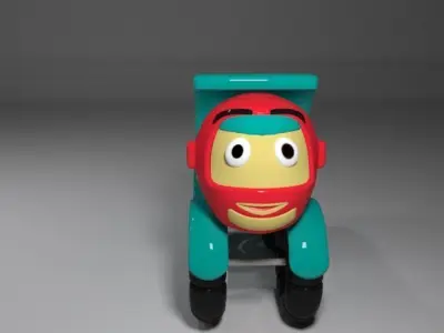 Cartoon Toy Car Low-poly 3D model