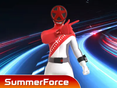 Boon Red - Boonboomger Low-poly 3D model