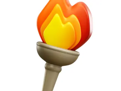 Torch 3D Icon Low-poly 3D model
