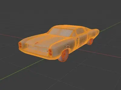 Low poly Classic car model Low-poly 3D model