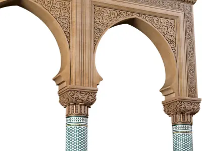 Arch in oriental style  Arched Doorway Oriental Portal Arcade  3D model