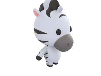 Character142 Rigged Zebra 3D model