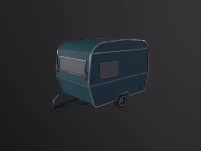Caravan Trailer 3D Model Low-poly 3D model