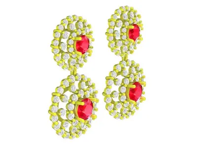 5841 luxury diamond earrings 3D print model