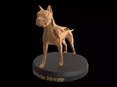Parametric V German Boxer Low-poly 3D model