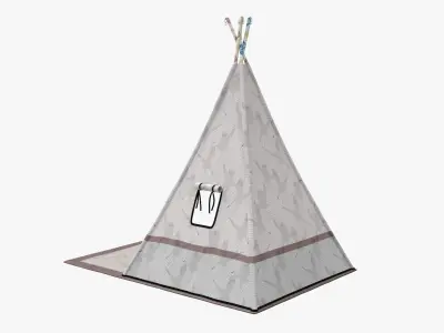 Children tepee with playmat 3D model