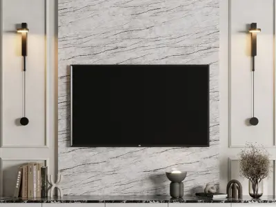 Tv Wall Set 04 Low-poly 3D model