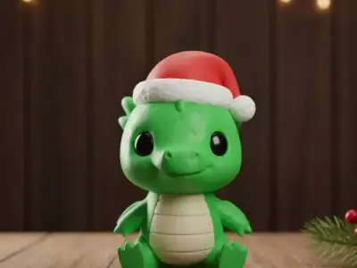 the Christmas Dragon 3D print model