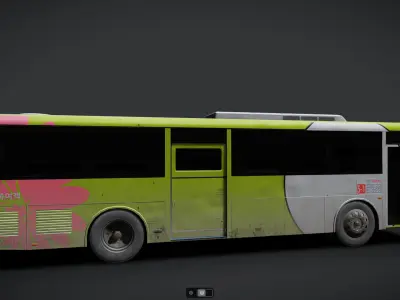 Korea Jeonju Bus NOT within Inside Low-poly 3D model