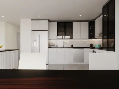 Modern Kitchen Low-poly 3D model