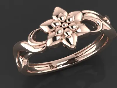 flower ring  3D print model