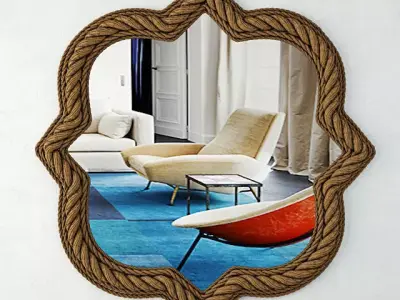 Quatrefoil Rope Wall Mirror by Two s Company 3D model