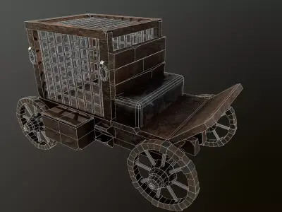horse carriage Low-poly 3D model