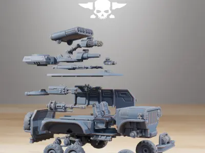 GrimGuard Armored Vehicle 3D print model