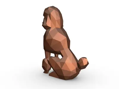 Poodle low poly 3D print model