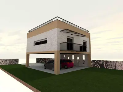 vacation house facade  PLA file 3D model