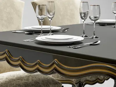Dining Tables Set 02 3D model