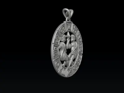 Zodiac Horoscope Pendants  v2 Set Pack Collection 3D print model