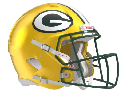 Green Bay Packers American Football Helmet 3D model