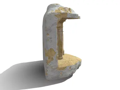 Ruined Temple Stone Artifact  Free low-poly 3D model
