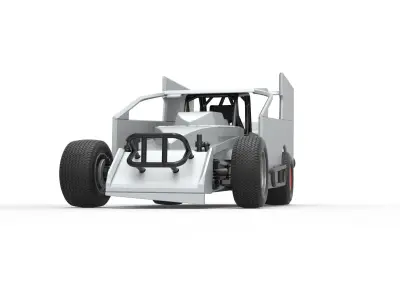 Northeast Outlaw Dirt Modified stock car Scale 1 to 25 3D print model