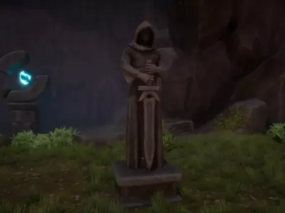 Robed Statue Low-poly 3D model