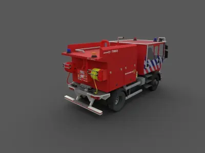 Fire truck Low-poly 3D model