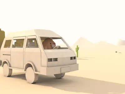 desert scene Low-poly 3D model