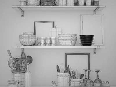 Decorative set for kitchen 3D model