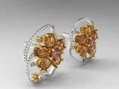 Flower Earring 3D print model