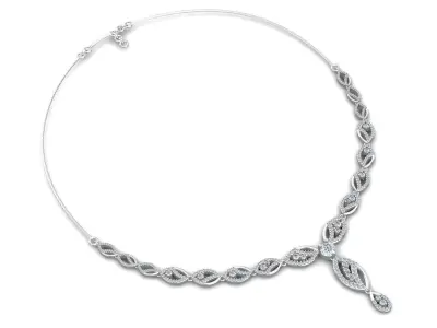 Gold Diamond Necklace 3D print model