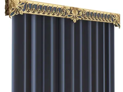 Cornice Classic Curtain 06 Low-poly 3D model
