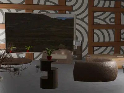 Relaxation room Free low-poly 3D model