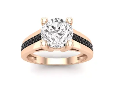 AV 474 Ladies Bridal Solitaire With Accents Engagement Ring 3D print model