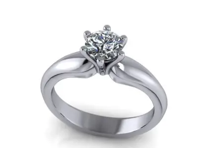 Solitaire 6 prongs from half carat to 3 carat USA size 7 3D print model