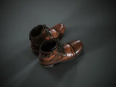 Bugatti Ankle Boots Low-poly 3D model