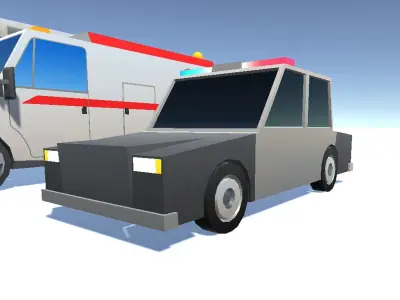 Low Poly City Cars Package - Gradiant Texture Style Low-poly 3D model