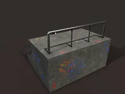 Skate ramp1 Low-poly 3D model
