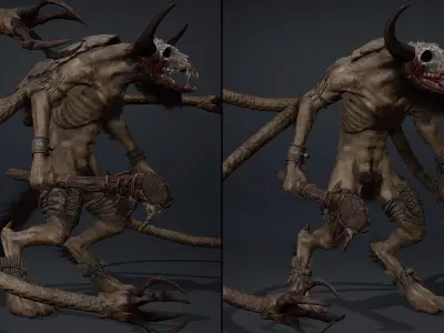 Bloodclaw Furry Low-poly 3D model