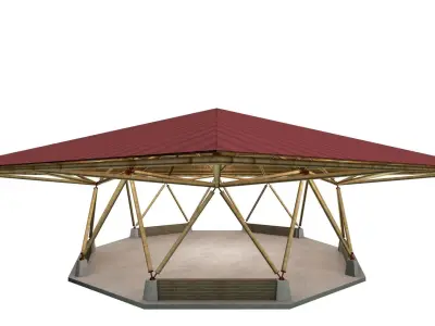 BAMBOO CANOPY GEODESIC BAKED  3D model
