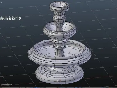 Fountain with grass on top Free 3D model