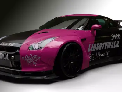 Nissan GTR R35 LB  Low-poly 3D model