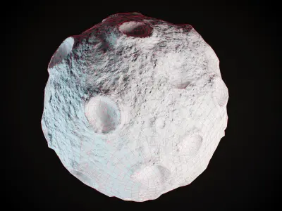 Cartoon Moon PBR Low-poly 3D model