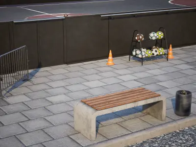 Street football set 1  GameReady UE Low-poly 3D model