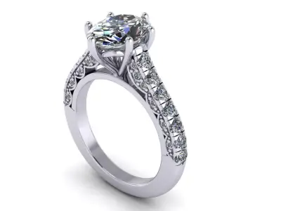 Pav Set Woman Wedding Ring 3D print model