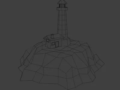 Low-poly lighthouse toy Free 3D model