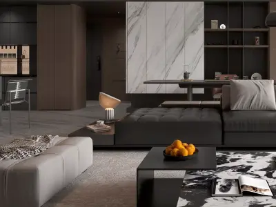 Interior Living Room Scene 3D model